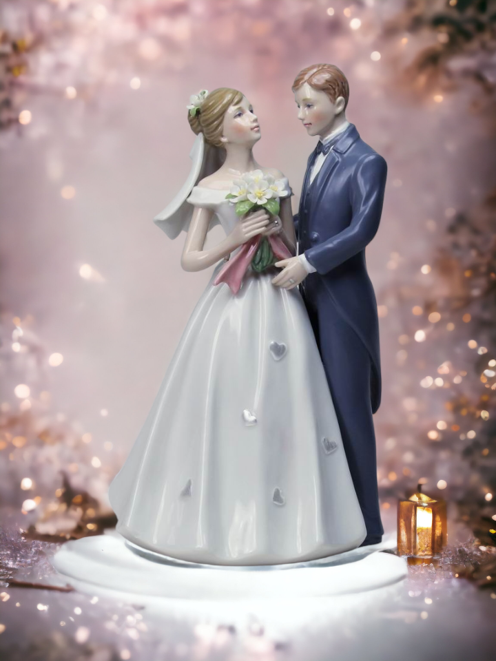 Ceramic Classic Bride & Groom Figurine Wedding Décor Wedding Gift Wedding Favor Anniversary Décor Anniversary Gift Home