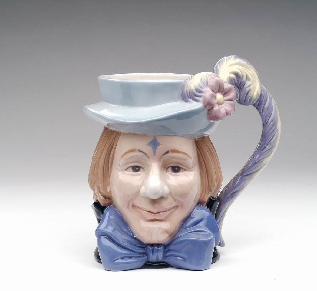 Ceramic Clown with Bowtie Flower Vase Gift for Circus Lover Home Decor Gift for Her - vase