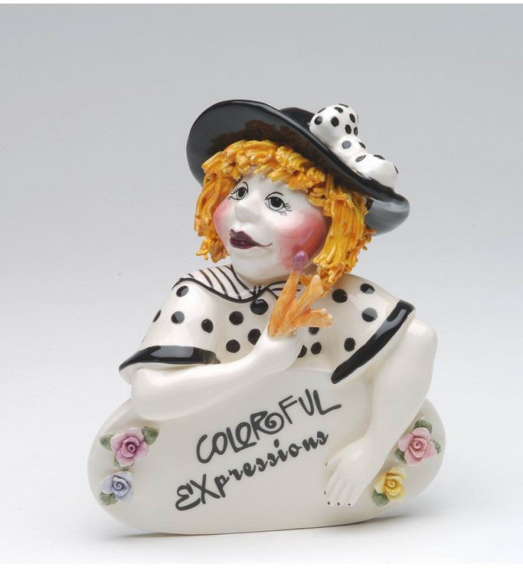 Ceramic Colorful Expressions Lady Figurine Home Decor Gift for Her - Figurine