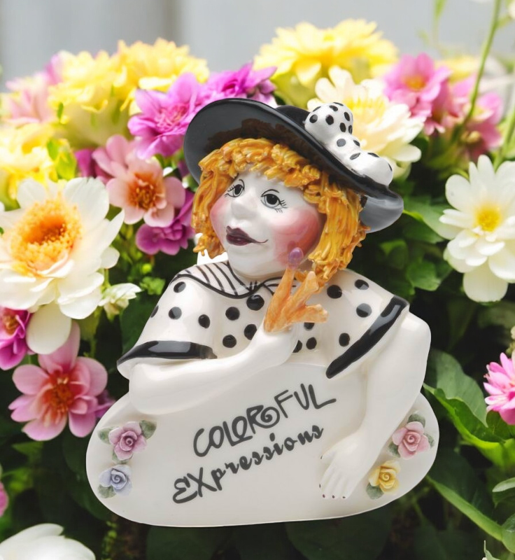 Ceramic Colorful Expressions Lady Figurine Home Decor Gift for Her - Figurine
