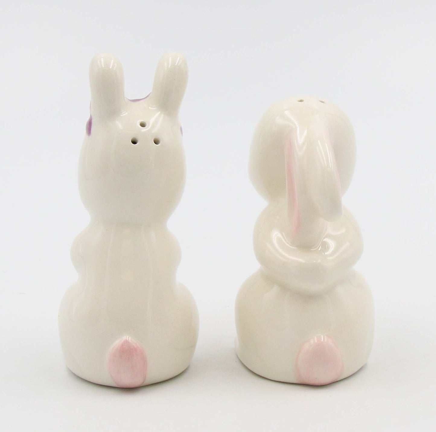 Ceramic Cute Easter Bunny Rabbit Couple Salt and Pepper Shakers Home Décor Gift for Her or Mom Kitchen Décor Spring