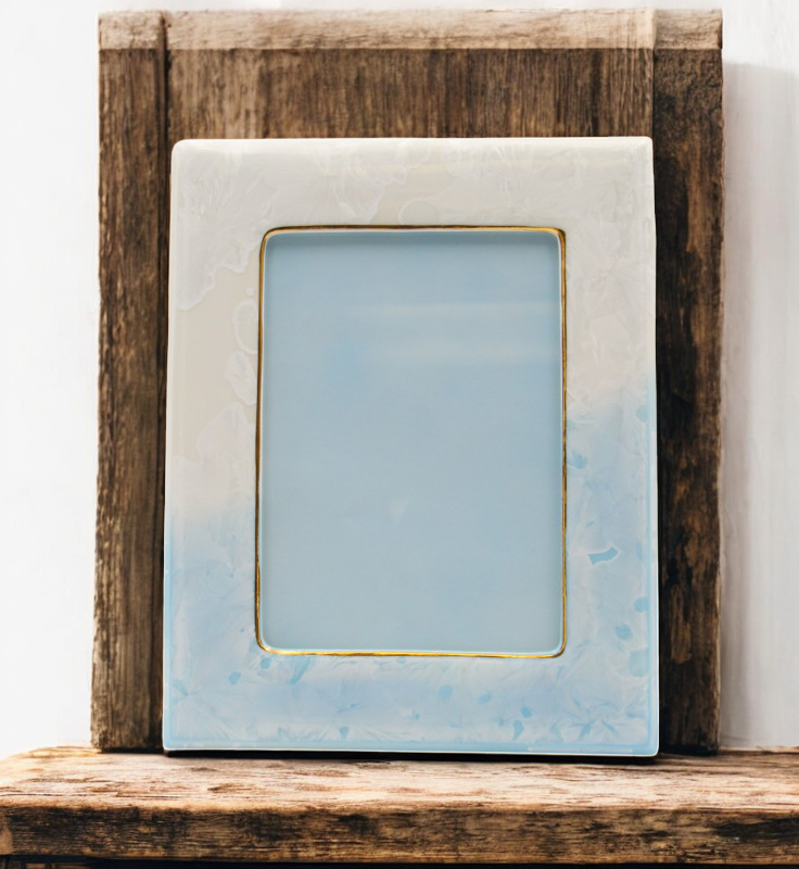 Ceramic Cyrstalline Photo Frame (5 x 7) Wedding Picture Frame Home Decor Gift for Her - Photo Frame