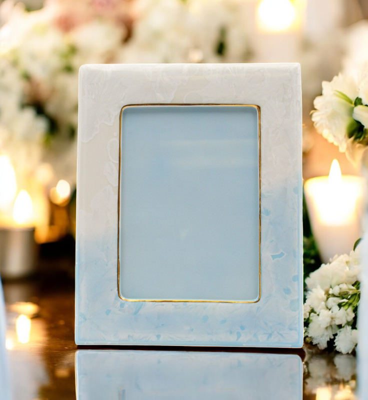 Ceramic Cyrstalline Photo Frame (5 x 7) Wedding Picture Frame Home Decor Gift for Her - Photo Frame