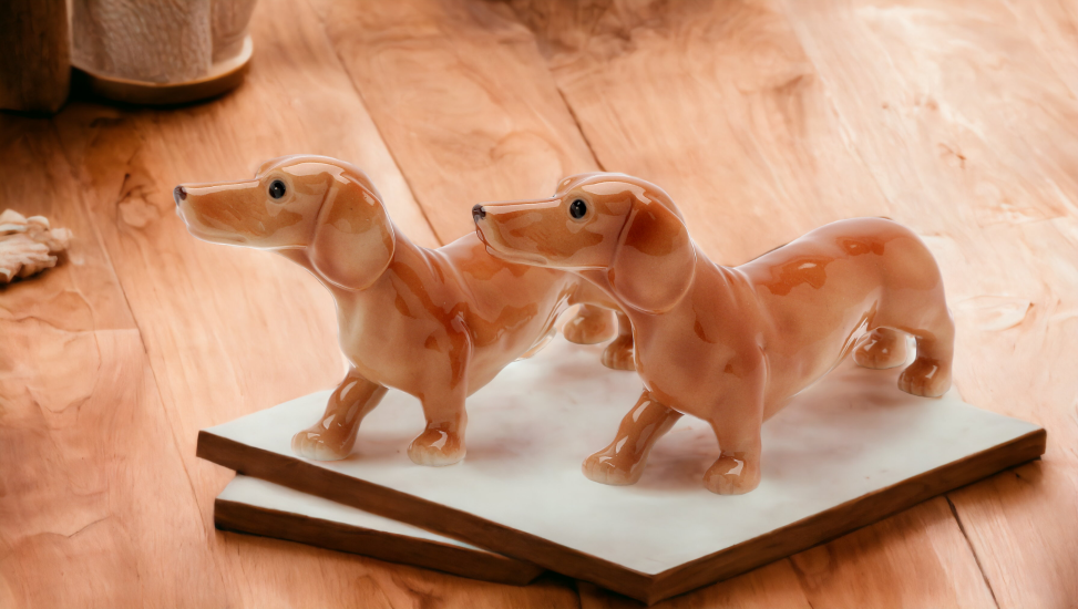 Ceramic Dachshund Dogs Salt & Pepper Shakers Home Décor Gift for Her Gift for Mom Kitchen Décor Gift for Dog Lover Pet