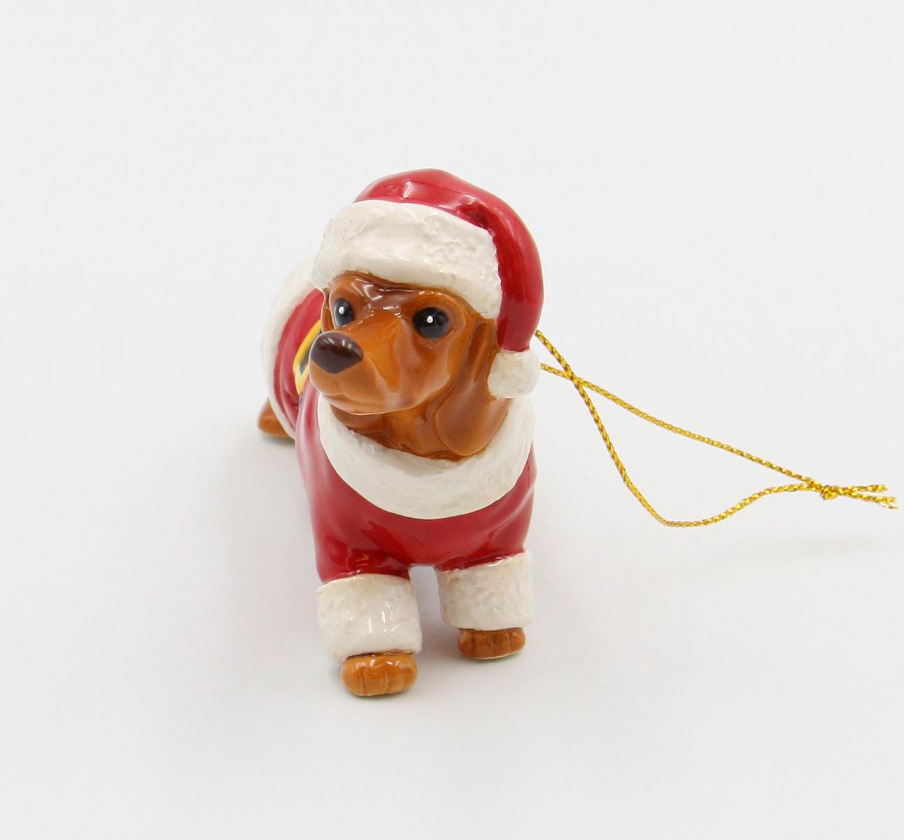Ceramic Dachshund Santa Dog Christmas Tree Ornament Home Décor Gift for Her Gift for Mom Kitchen Décor Dog Lover Gift