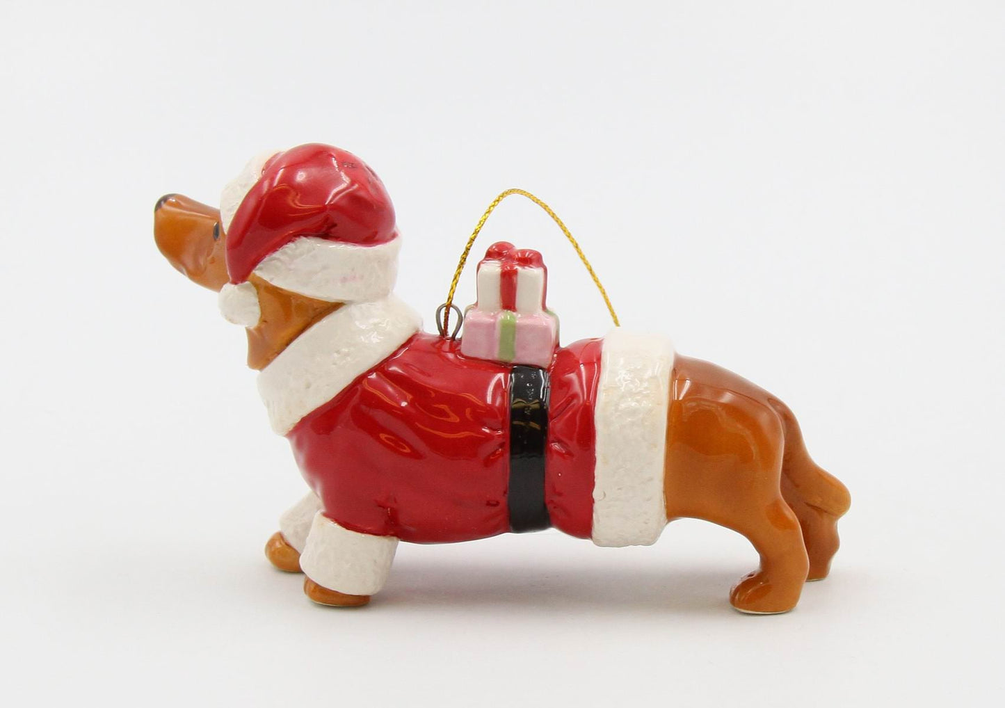 Ceramic Dachshund Santa Dog Christmas Tree Ornament Home Décor Gift for Her Gift for Mom Kitchen Décor Dog Lover Gift