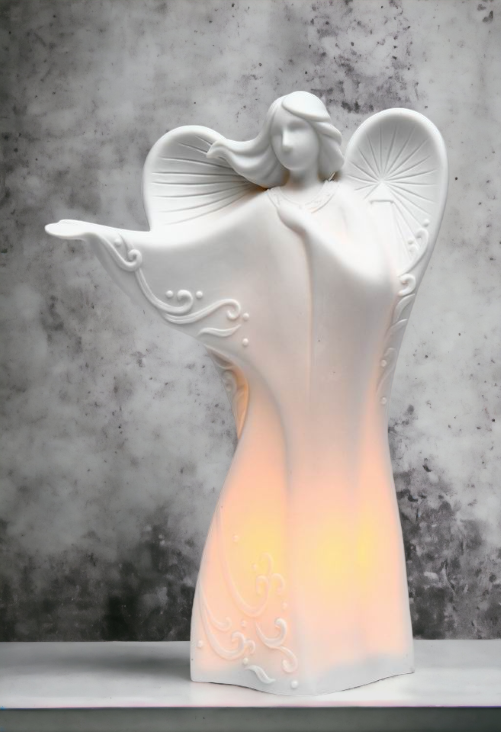 Ceramic Dancing Angel Night Light Home Décor Religious Décor Religious Gift Church Décor Baptism Gift - Night Lights &