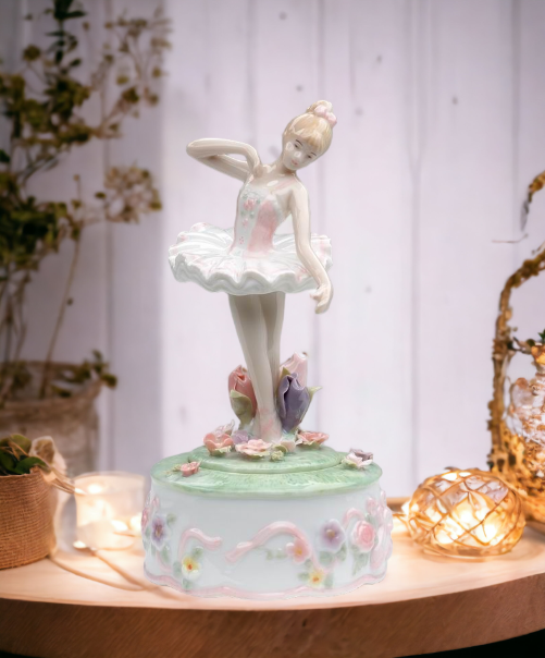 Ceramic Dancing Ballerina Music Box Home Décor Gift for Her Gift for Daughter Gift for Ballerina Dancer - Music box