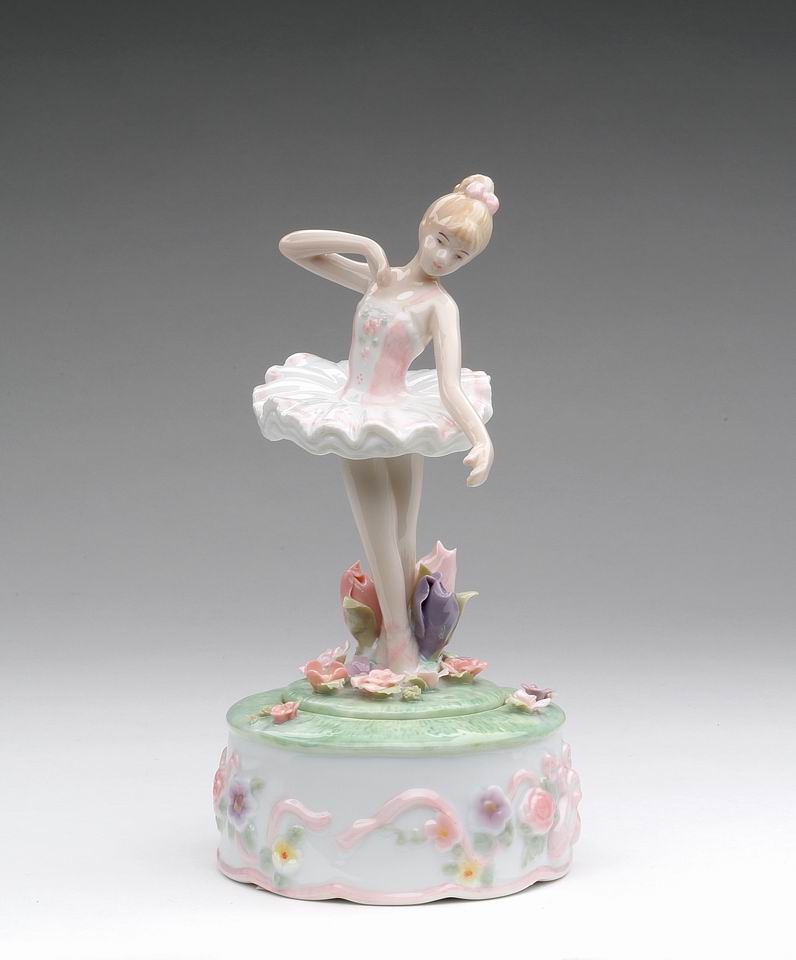 Ceramic Dancing Ballerina Music Box Home Décor Gift for Her Gift for Daughter Gift for Ballerina Dancer - Music box