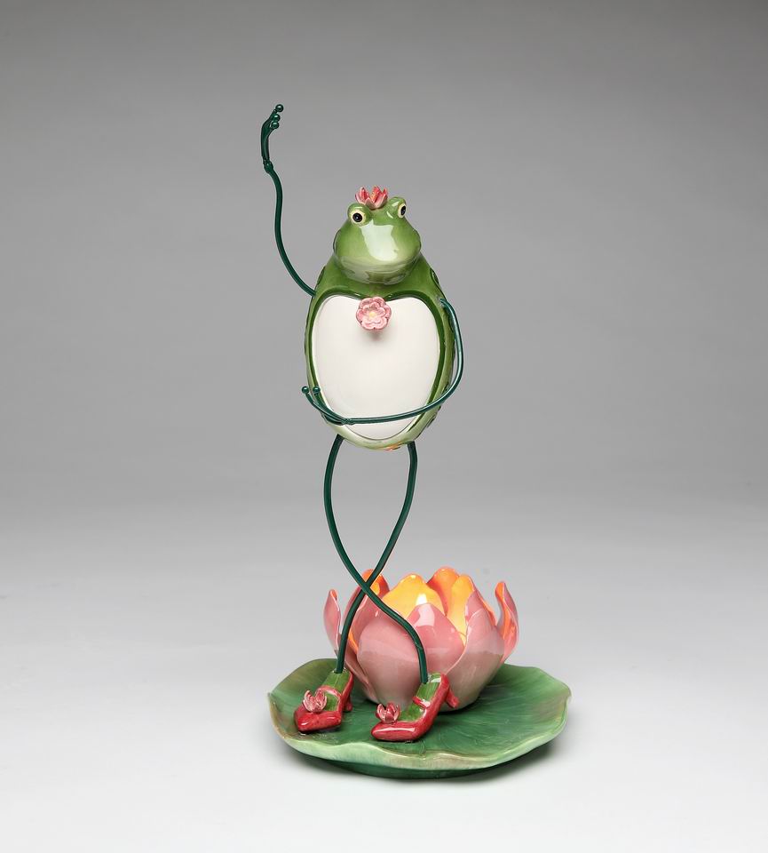 Ceramic Dancing Frog Tealight Candle Holder Home Décor Gift for Her Mom Spring Décor Cottagecore Nature Lover Gift