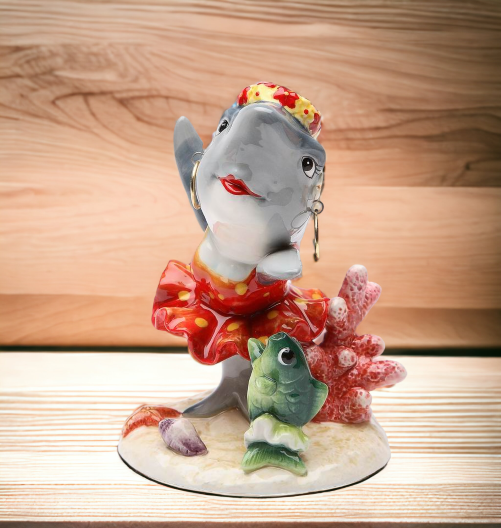Ceramic Dancing Shark Figurine Gift for Dancer Gift for Her Gift for Mom Home Decor Shark Lover - Figurine