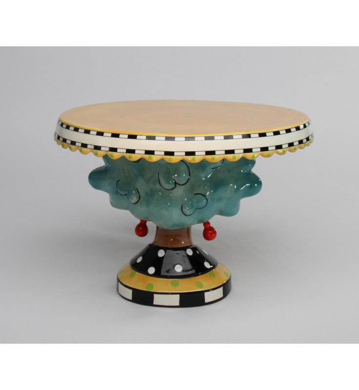 Ceramic Dollymama African American Blue Hair Lady Cake Stand Party Decor Gift for Her Cupcake Stand Birthday Cake Stand