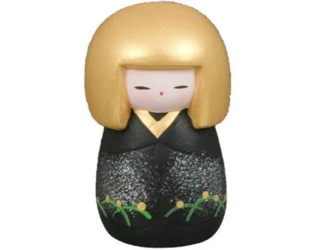Ceramic Earthenware Mini Japanese Geisha Doll with Gold Hair Figurine Japanese Decor Love Japan Japanese Culture Gift
