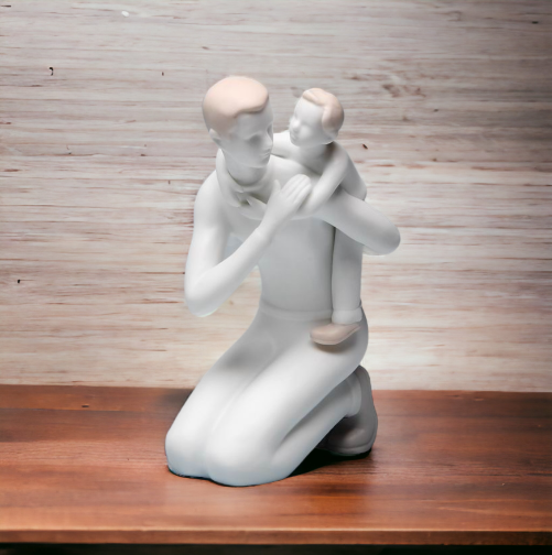 Ceramic Father & Son Bonding Figurine Gift for Him Gift for Dad Nursery Room Decor Home Decor Baby Shower Gift