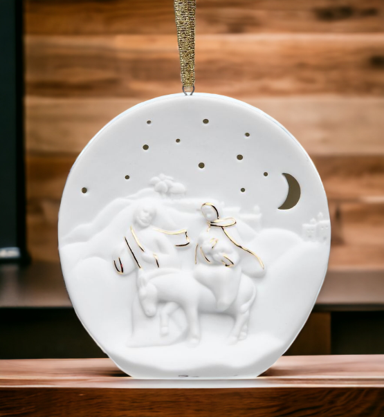 Ceramic Flight Into Egypt Christmas Tree Ornament Home Décor Religious Décor Religious Gift Church Décor Baptism Gift