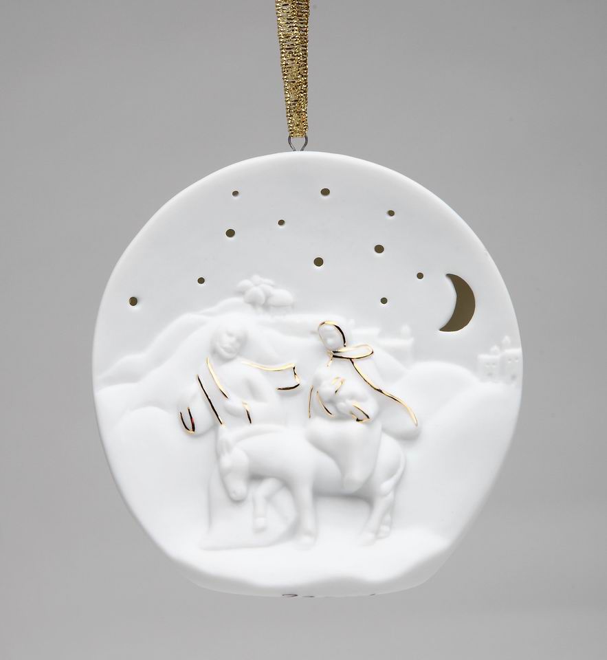 Ceramic Flight Into Egypt Christmas Tree Ornament Home Décor Religious Décor Religious Gift Church Décor Baptism Gift