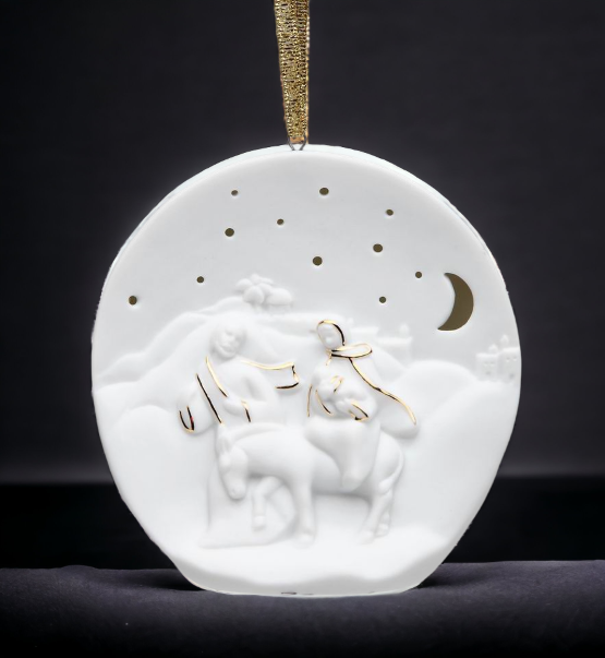 Ceramic Flight Into Egypt Christmas Tree Ornament Home Décor Religious Décor Religious Gift Church Décor Baptism Gift