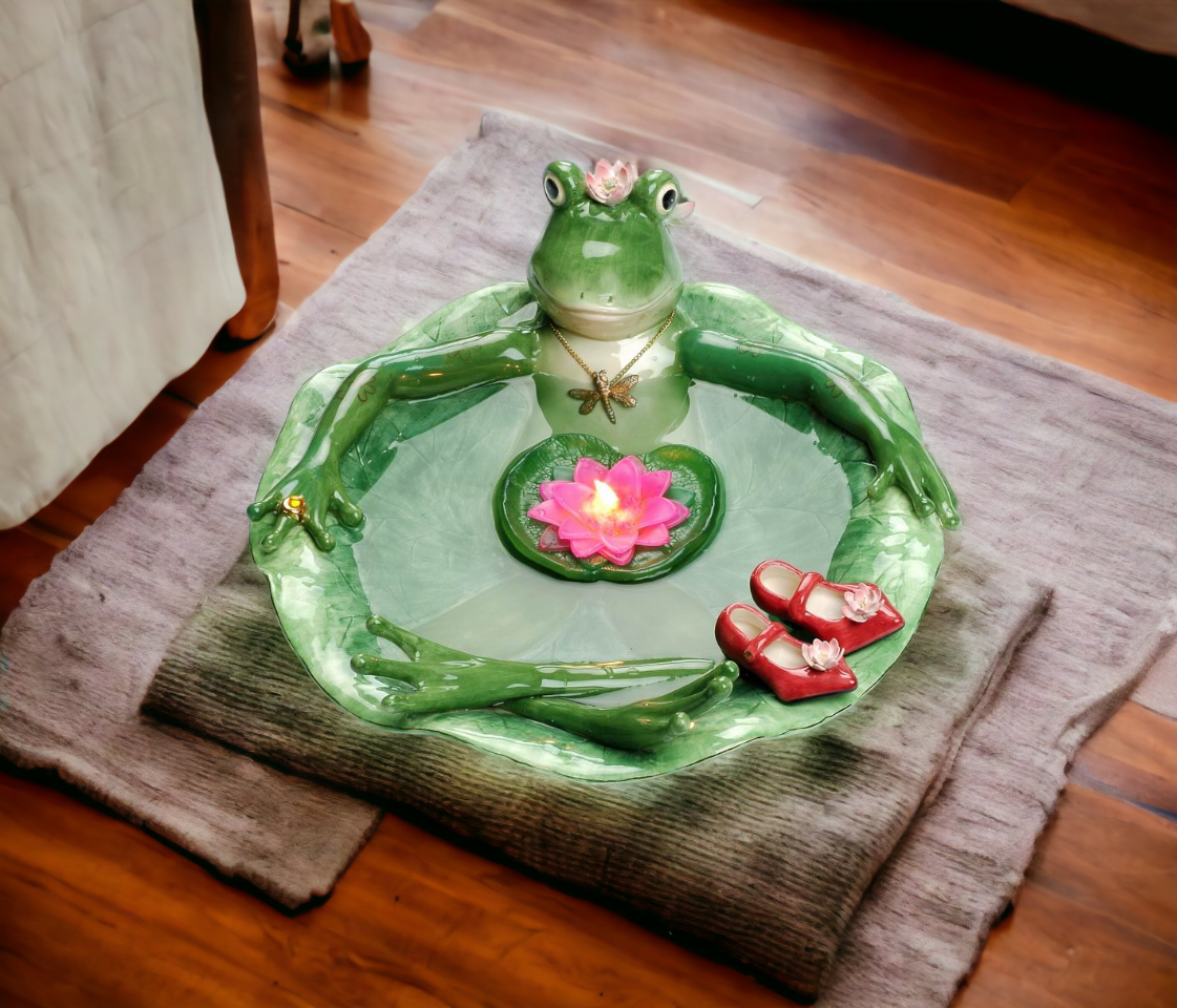 Ceramic Frog Floating Candle Bath-CANDLE NOT INCLUDED Home Décor Gift for Her Mom Spring Décor Cottagecore Nature Lover