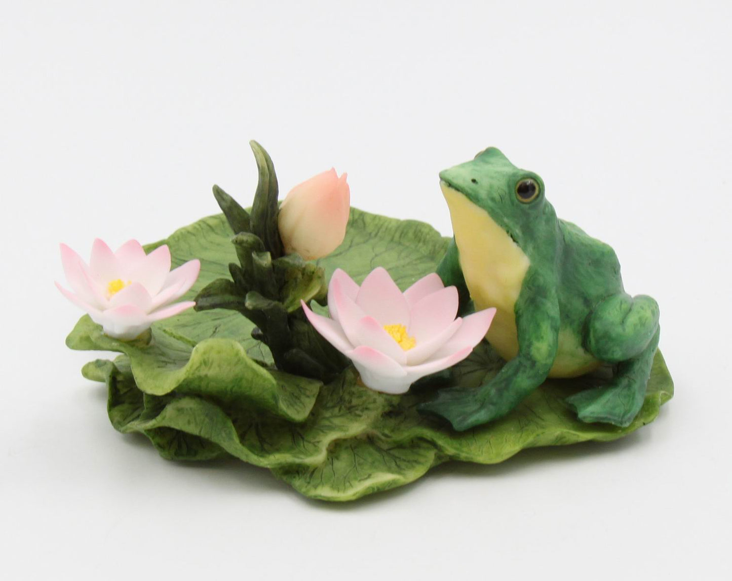 Ceramic Frog with Lotus Flowers Candle Holder Home Décor Gift for Her Mom Spring Décor Cottagecore Nature Lover Gift