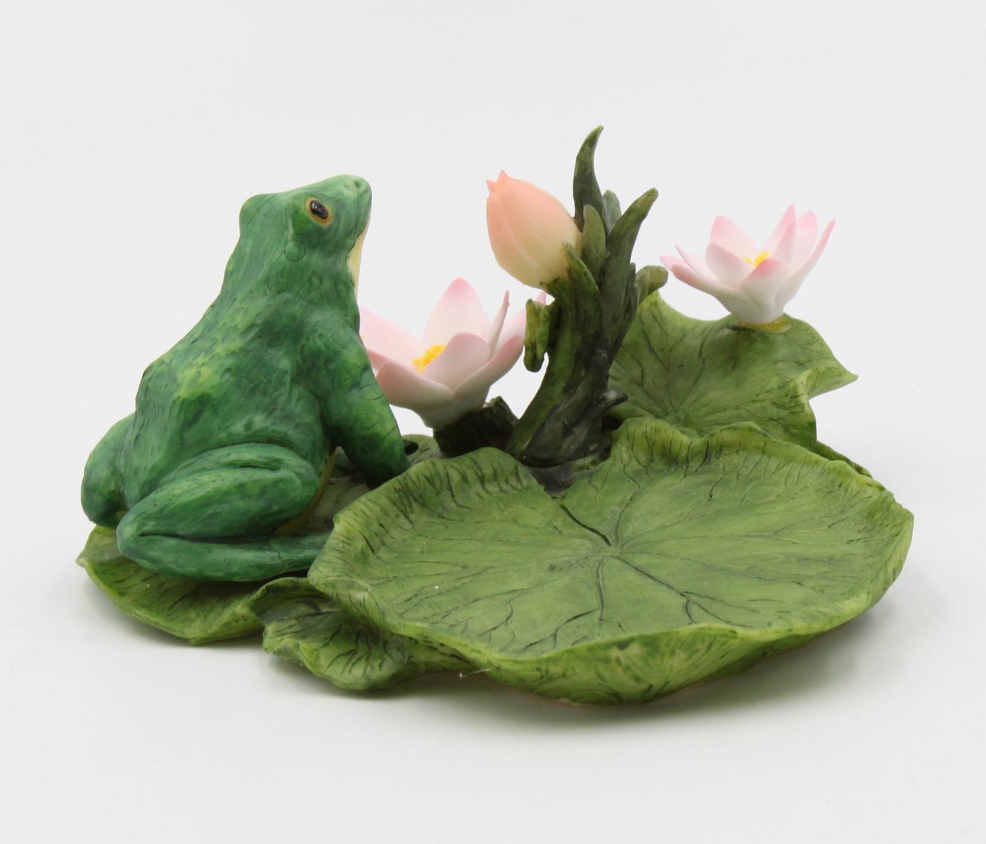 Ceramic Frog with Lotus Flowers Candle Holder Home Décor Gift for Her Mom Spring Décor Cottagecore Nature Lover Gift
