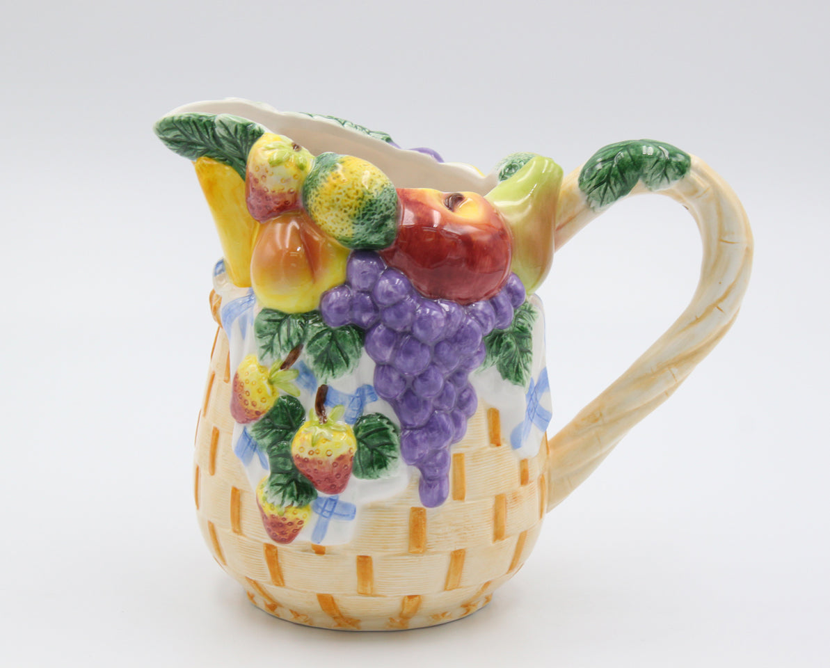 Ceramic Fruit Pitcher Farmhouse Kitchen Decor Gift for Her Summer Afternoon Drink - pitcher