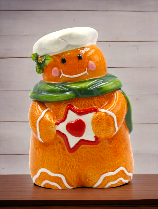 Ceramic Gingerbread Man Candy Box Home Décor Gift for Her Gift for Mom Kitchen Décor Cafe Decor Bakery Decor - candy jar