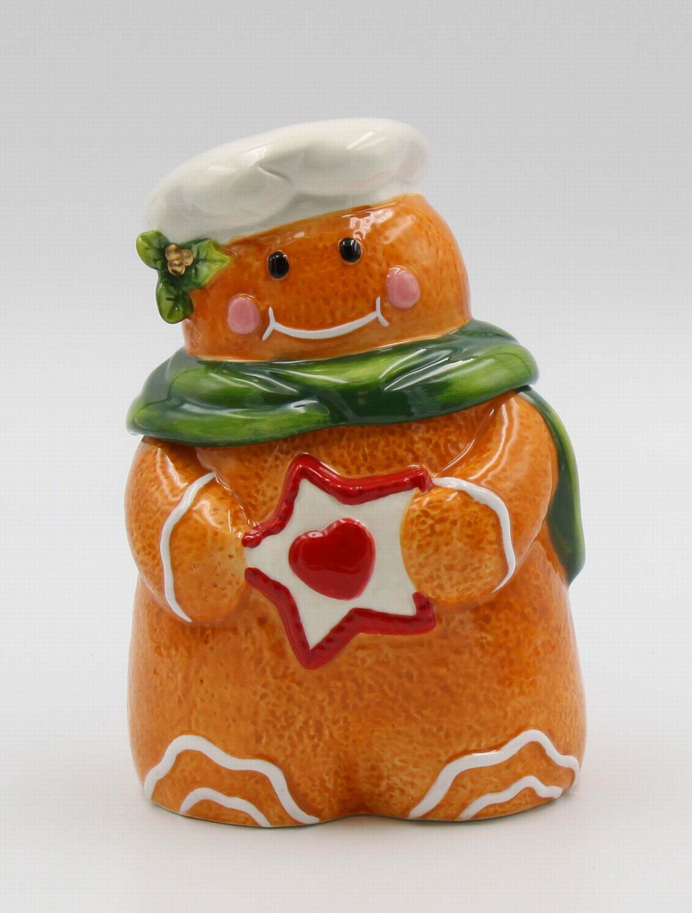 Ceramic Gingerbread Man Candy Box Home Décor Gift for Her Gift for Mom Kitchen Décor Cafe Decor Bakery Decor - candy jar