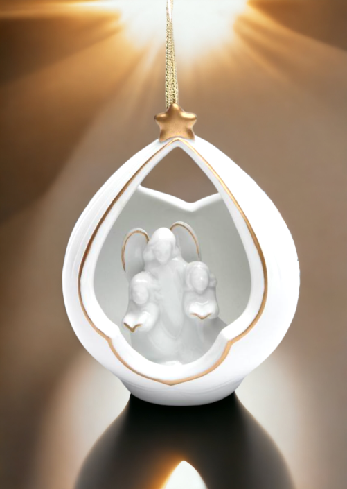 Ceramic Guardian Angel Ornament Home Décor Religious Décor Religious Gift Church Décor Baptism Gift - Holiday Ornaments