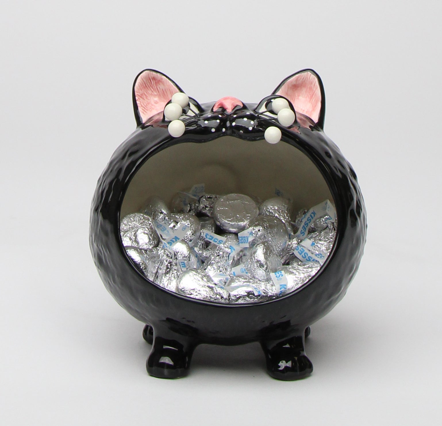 Ceramic Halloween Decor Black Cat Candy Bowl or Key Holder Home Décor Gift for Her Mom Kitchen Décor Cat Lovers Gift