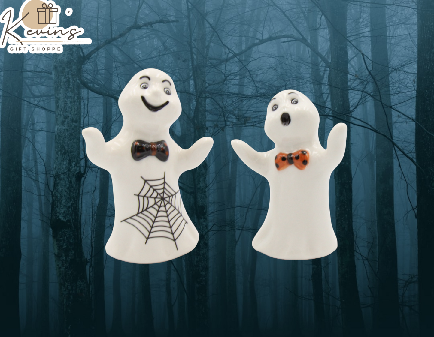 Ceramic Halloween Decor Casper the Ghost Salt And Pepper Shakers Home Décor Gift for Her Gift for Mom Kitchen Décor