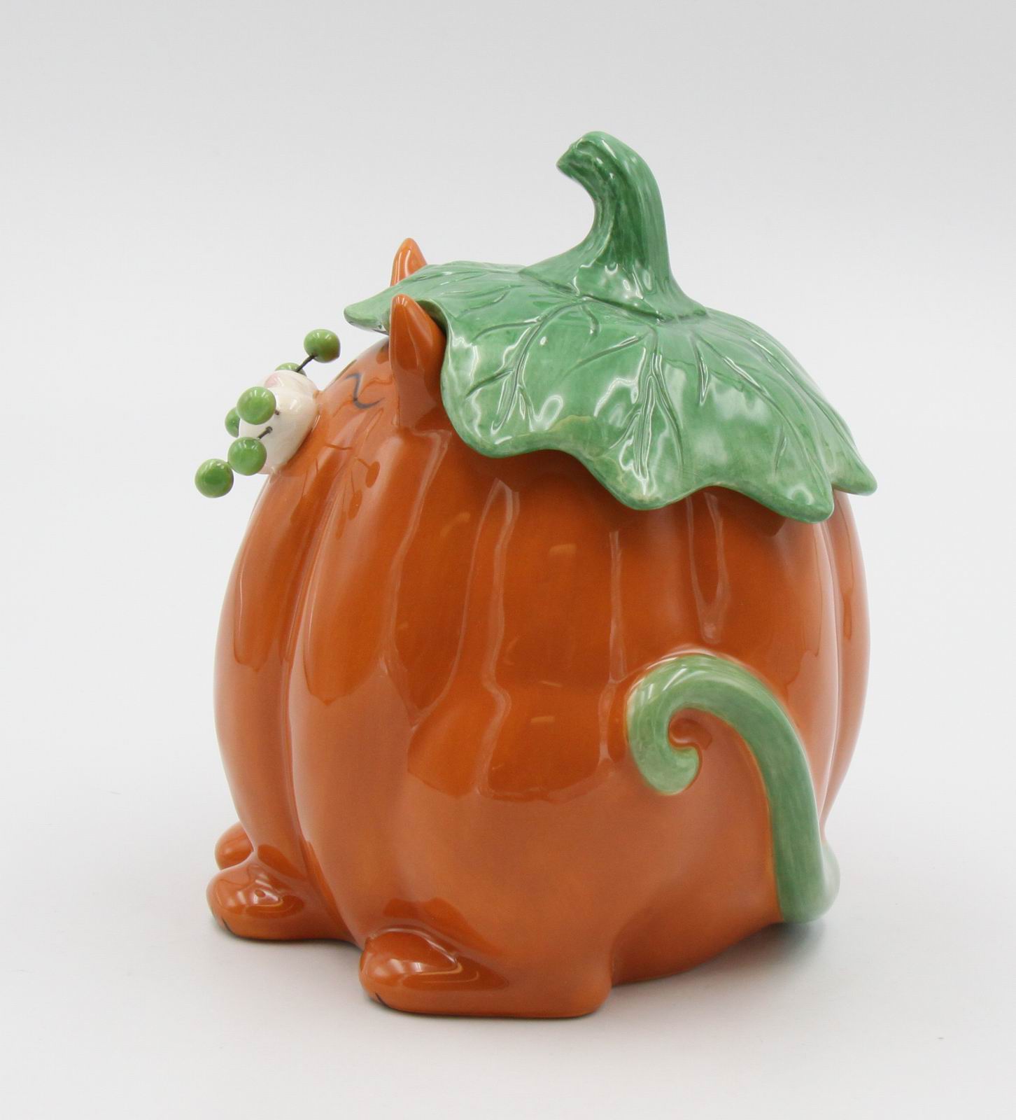 Ceramic Halloween Decor Pumpkin Cat Candy Box Home Décor Gift for Her Gift for Mom Kitchen Décor Fall Décor Halloween