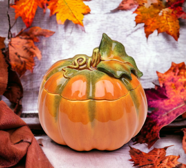 Ceramic Halloween Pumpkin Box Mini Kitchen Container Jar Home Décor Gift for Her Gift for Mom Fall Décor Thanksgiving