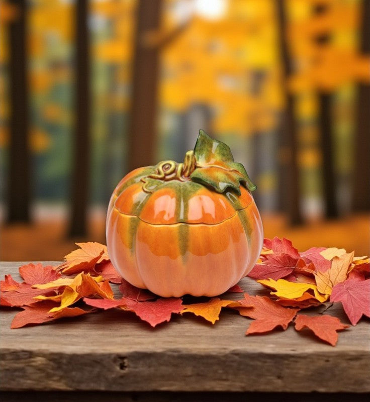 Ceramic Halloween Pumpkin Box Mini Kitchen Container Jar Home Décor Gift for Her Gift for Mom Fall Décor Thanksgiving
