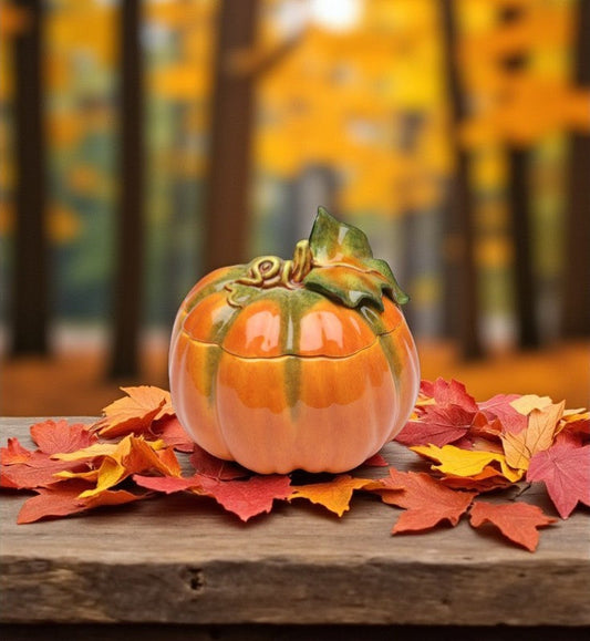 Ceramic Halloween Pumpkin Box Mini Kitchen Container Jar Home Décor Gift for Her Gift for Mom Fall Décor Thanksgiving