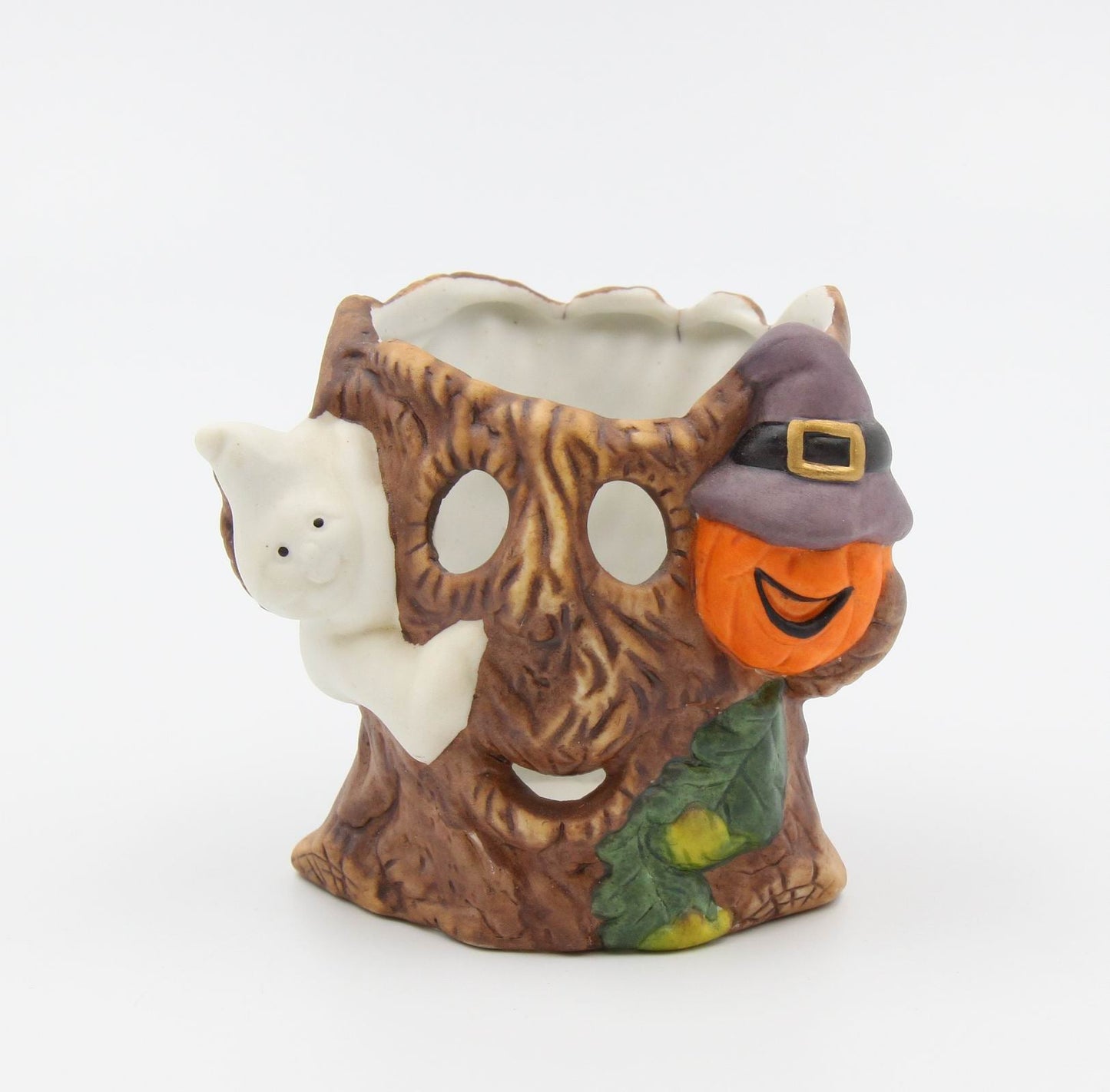 Ceramic Halloween Theme Tealight Candle Holder Spooky Decor Gift for Her Gift for Mom - Candle holder