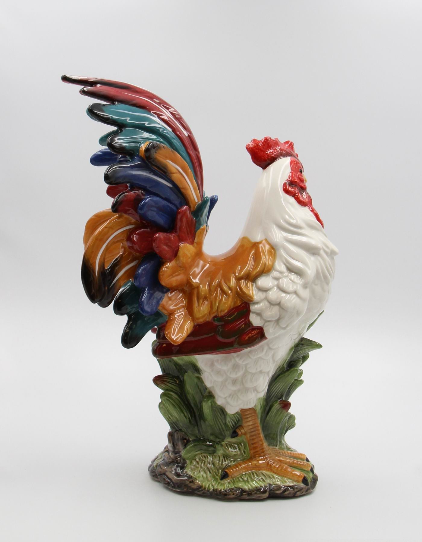 Ceramic Harvest White Rooster Figurine Home Décor Gift for Her Gift for Mom Kitchen Décor Farmhouse Décor Fall Decor