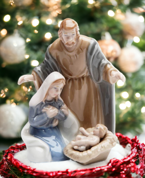 Ceramic Holy Family Nativity Figurine Christmas Décor Religious Décor Religious Gift Church Décor Baptism Gift Easter