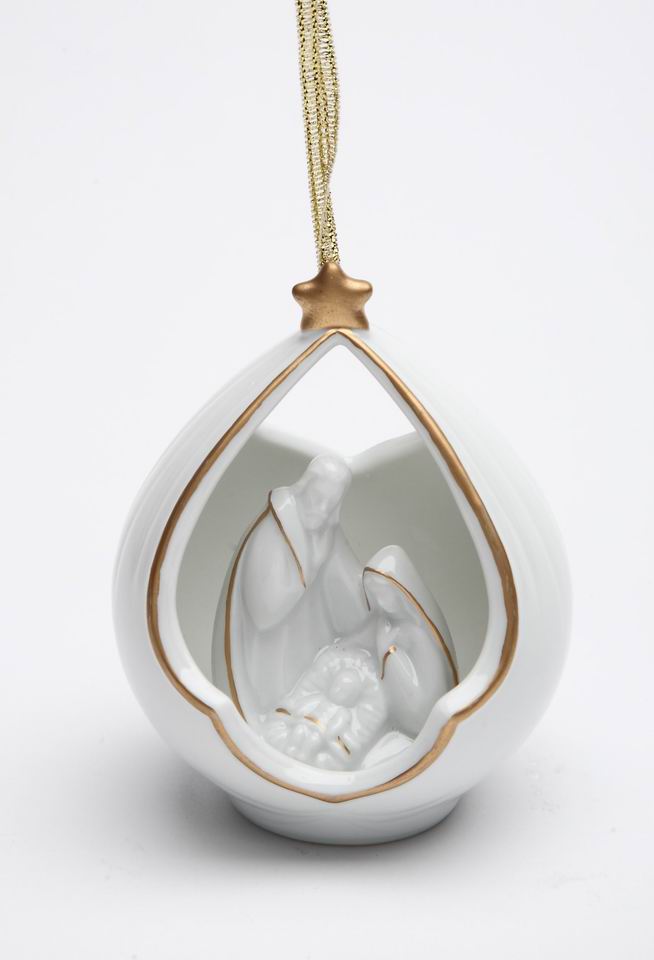 Ceramic Holy Family Nativity Ornament Home Décor Religious Décor Religious Gift Church Décor Baptism Gift - Holiday