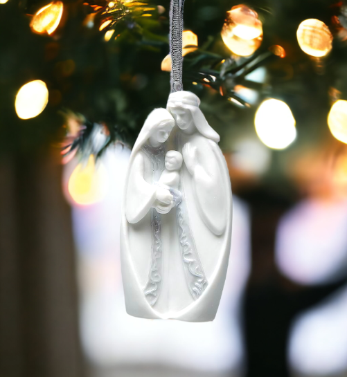 Ceramic Holy Family Nativity Ornament Home Décor Religious Décor Religious Gift Church Décor Baptism Gift - Holiday