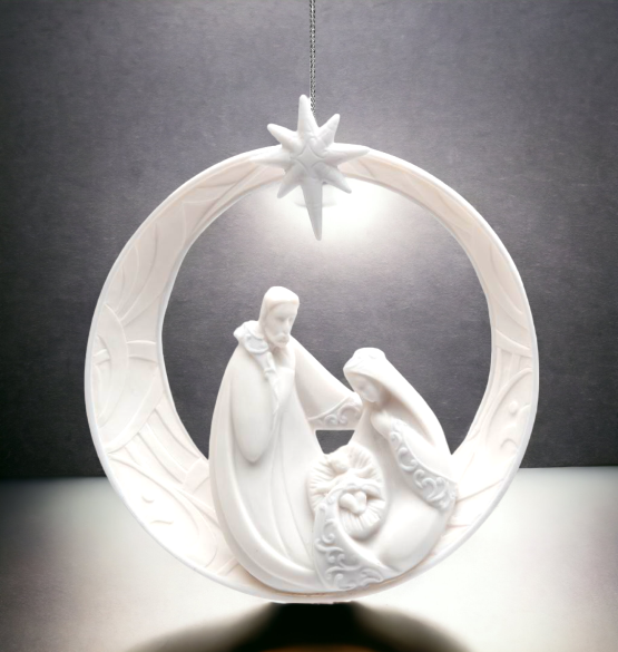 Ceramic Holy Family Ornament Home Décor Religious Décor Religious Gift Church Décor Baptism Gift Christmas Decor