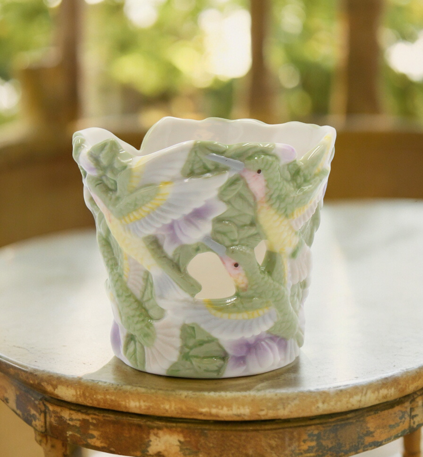 Ceramic Hummingbird Votive Candle Holder Home Decor Gift for Bird Watcher Gift for Her Gift for Mom - Candle holder