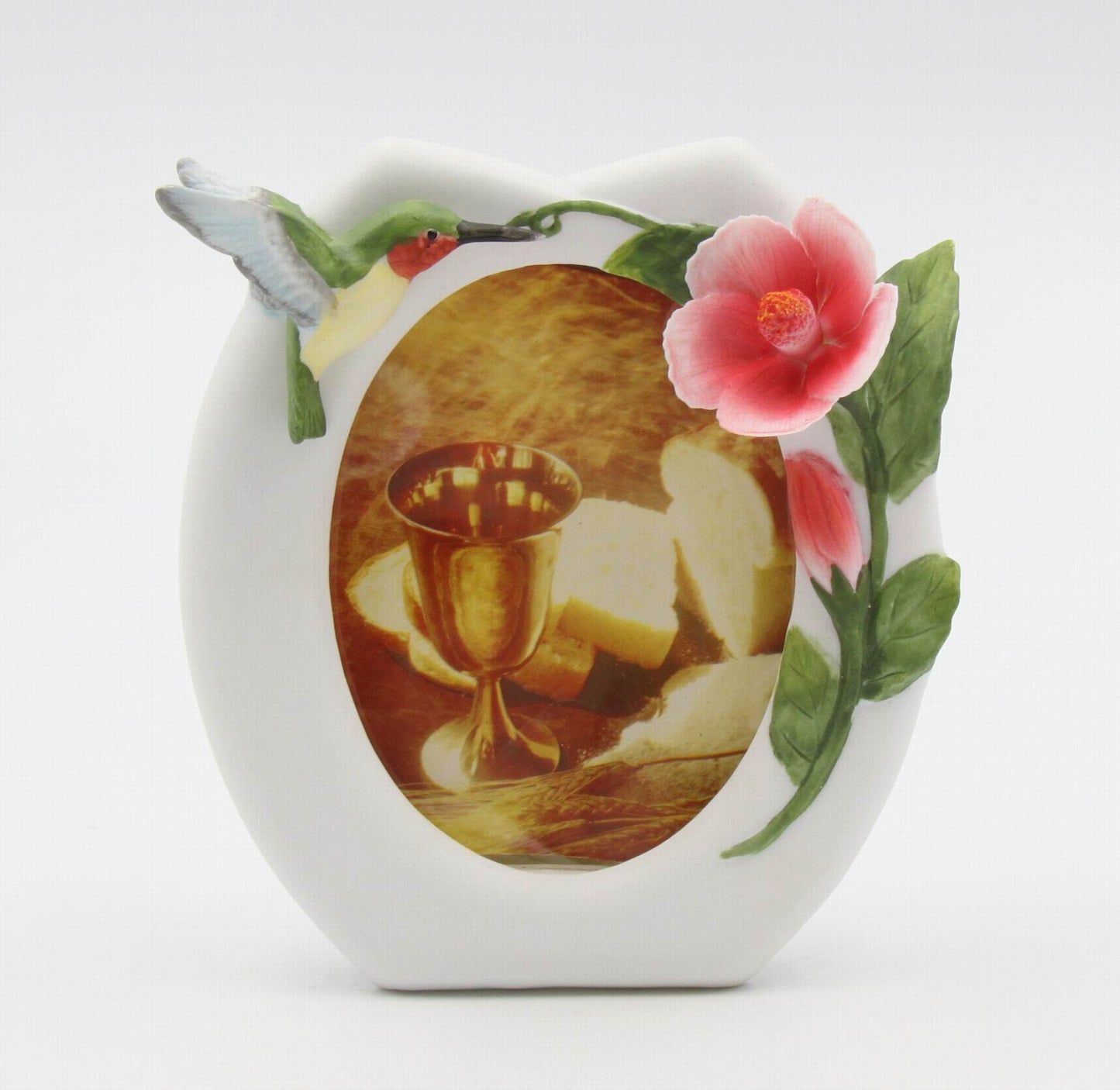 Ceramic Hummingbird with Flower Photo Frame Home Décor Gift for Her Mom Kitchen Décor Birdwatcher Gift Vintage Decor