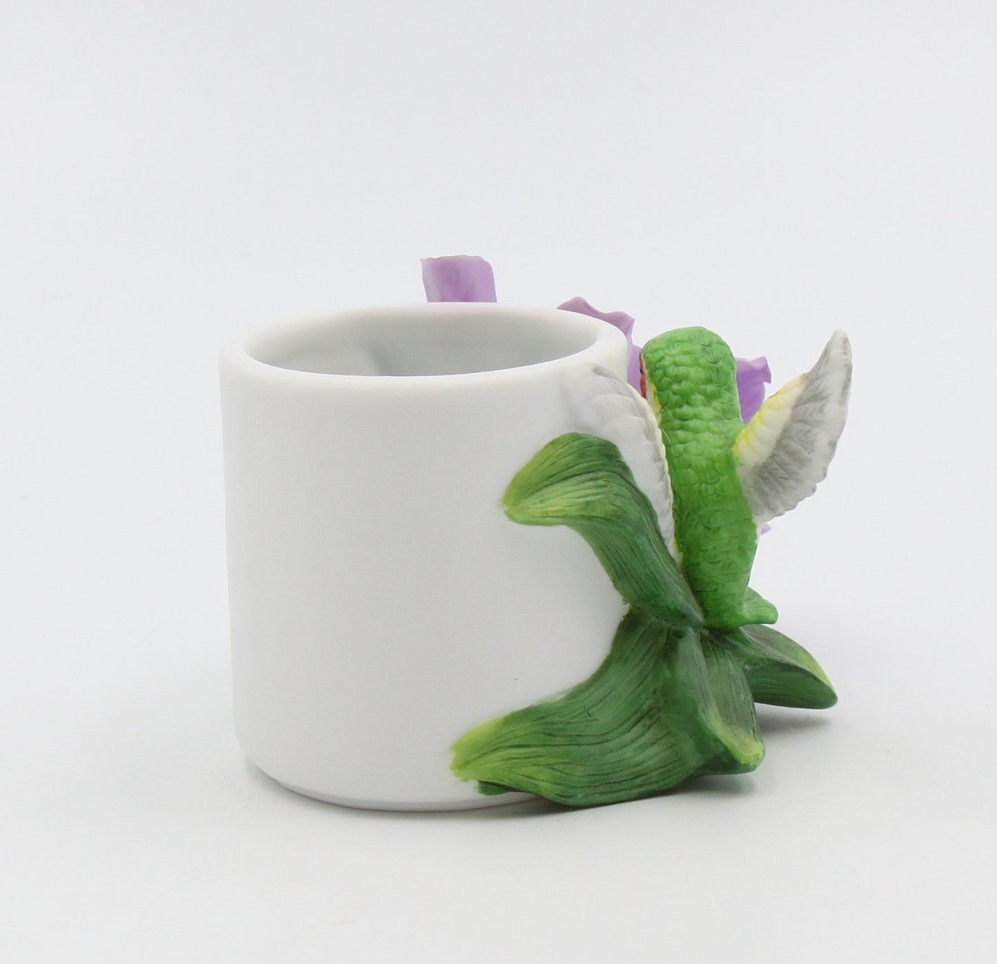 Ceramic Hummingbird with Iris Flower Candle Holder Home Décor Gift for Her Gift for Mom Nature Lover Gift - Candle