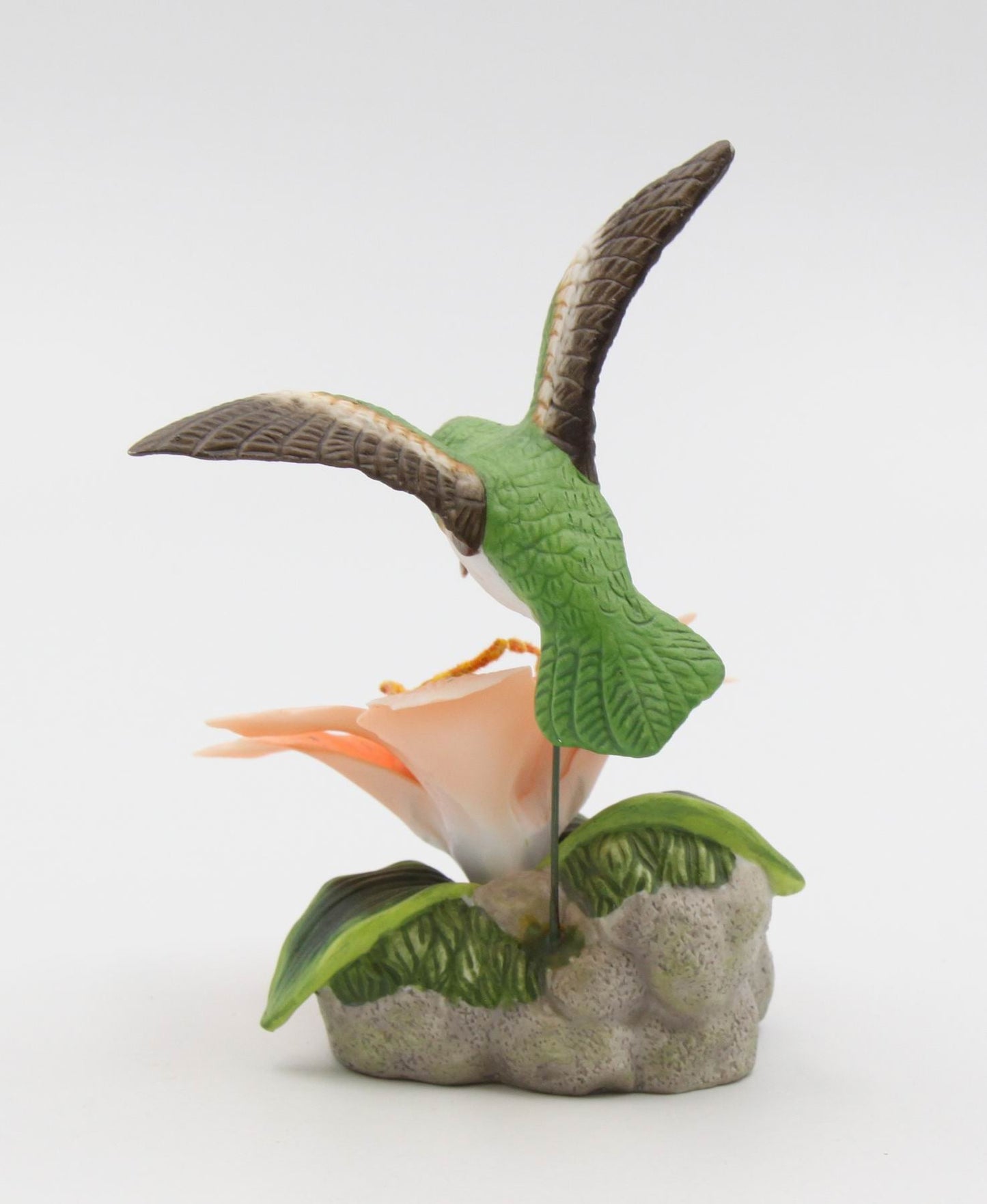 Ceramic Hummingbird with Lily Flower Figurine Home Décor Gift for Her Gift for Mom Nature Lover Gift Birdwatcher Gift