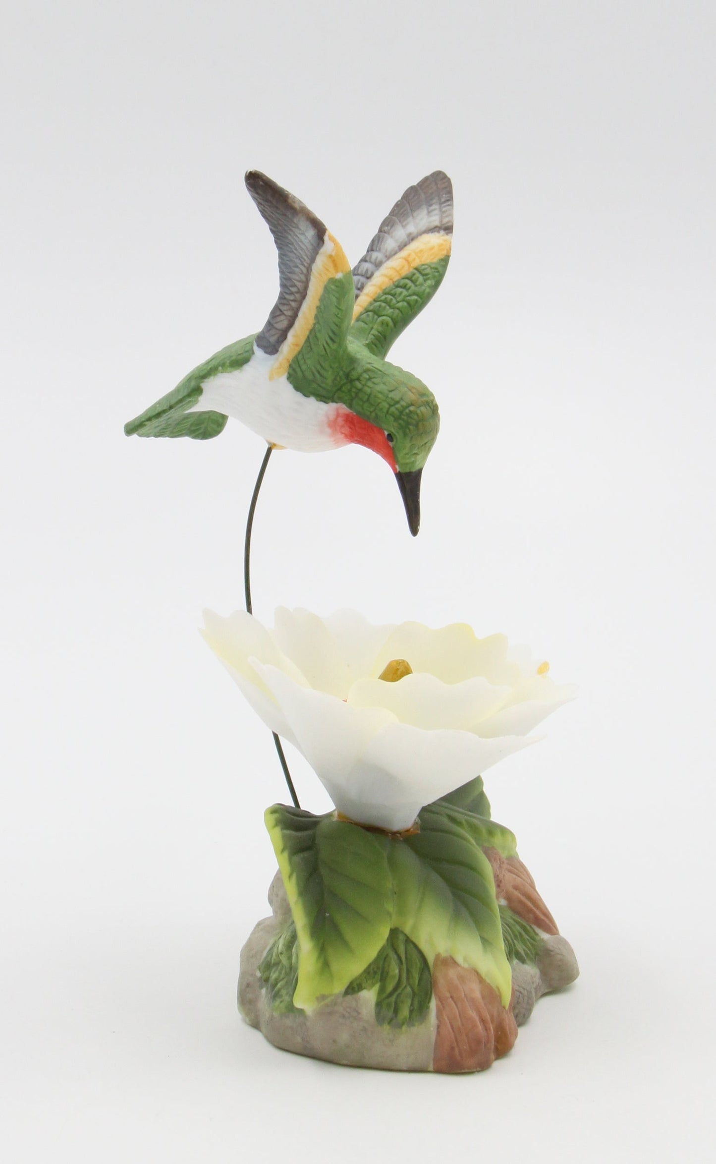 Ceramic Hummingbird with Magnolia Flower Figurine Home Décor Gift for Her Gift for Mom Birdwatcher Gift - Figurine