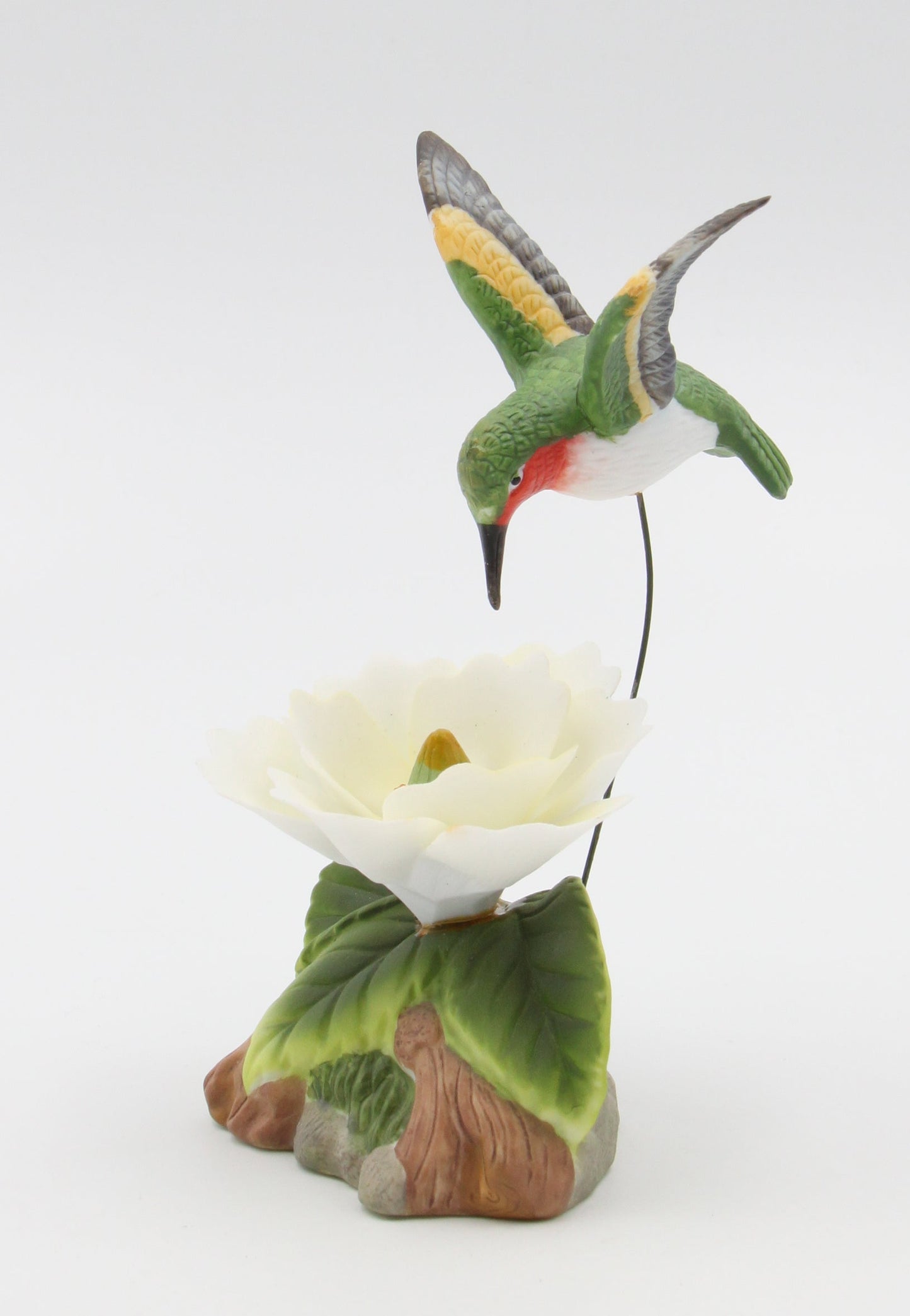 Ceramic Hummingbird with Magnolia Flower Figurine Home Décor Gift for Her Gift for Mom Birdwatcher Gift - Figurine