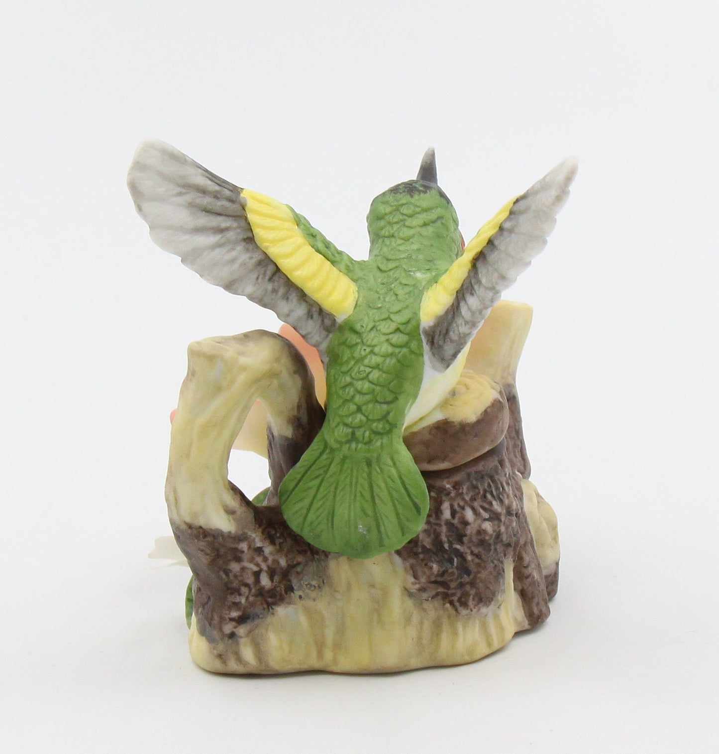Ceramic Hummingbird with Rose Flower Teapot Figurine Home Décor Gift for Her Mom Kitchen Décor Birdwatcher Gift Vintage