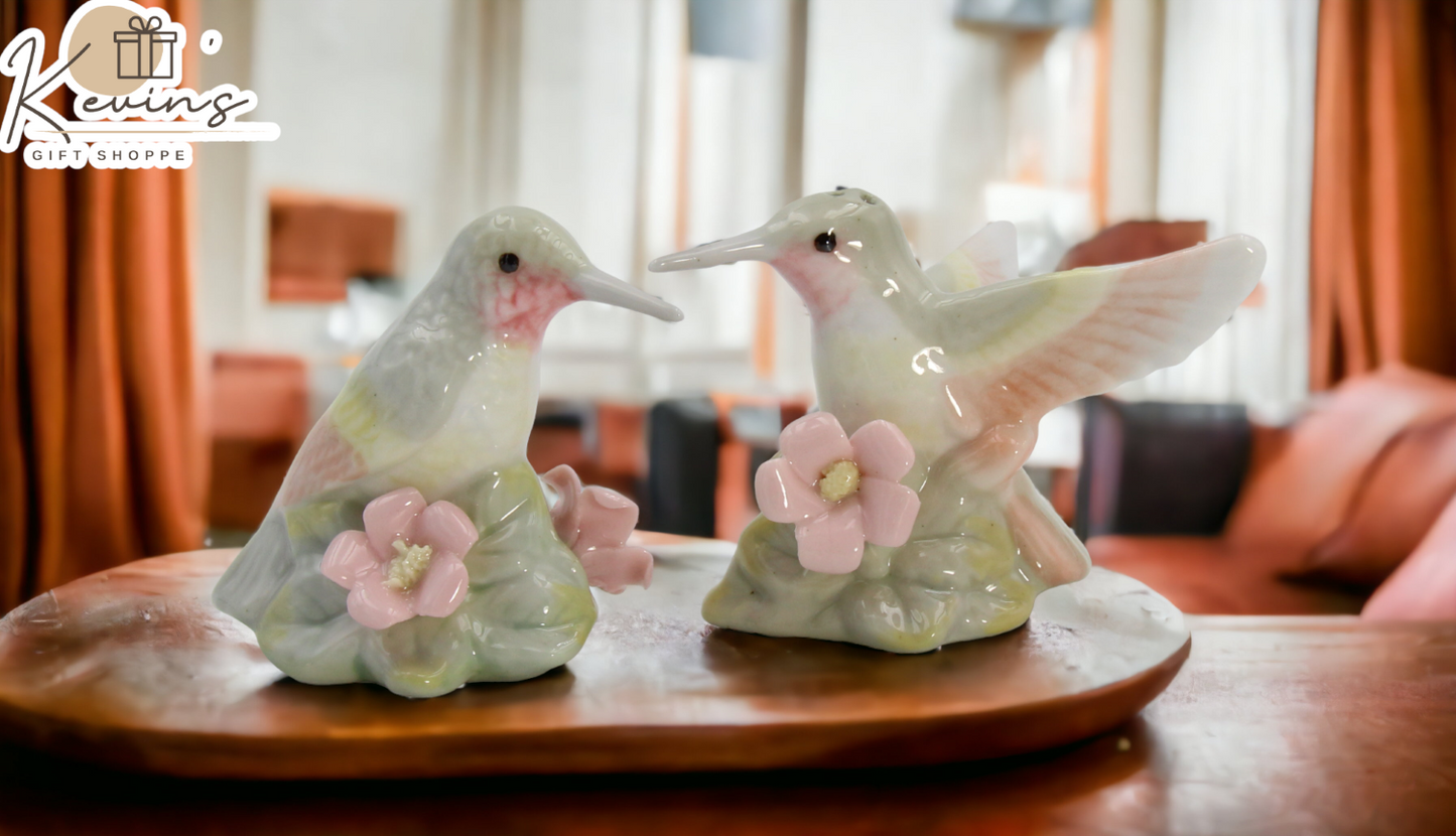 Ceramic Hummingbirds Salt & Pepper Shakers Home Décor Gift for Her Gift for Mom Kitchen Décor Birdwatcher Gift - Salt &