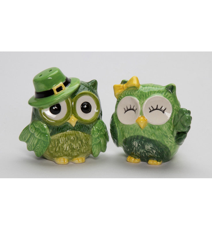 Ceramic Irish Owl Salt And Pepper Shakers Home Décor Gift for Her Gift for Mom Kitchen Décor Irish Saint Patrick’s Day