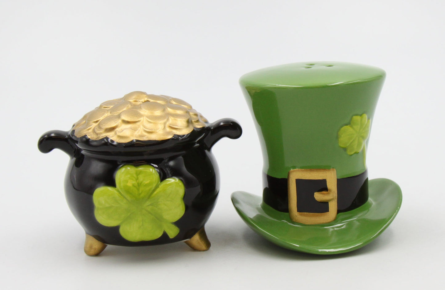 Irish Top Hat And Gold Pot Salt And Pepper - kevinsgiftshoppe
